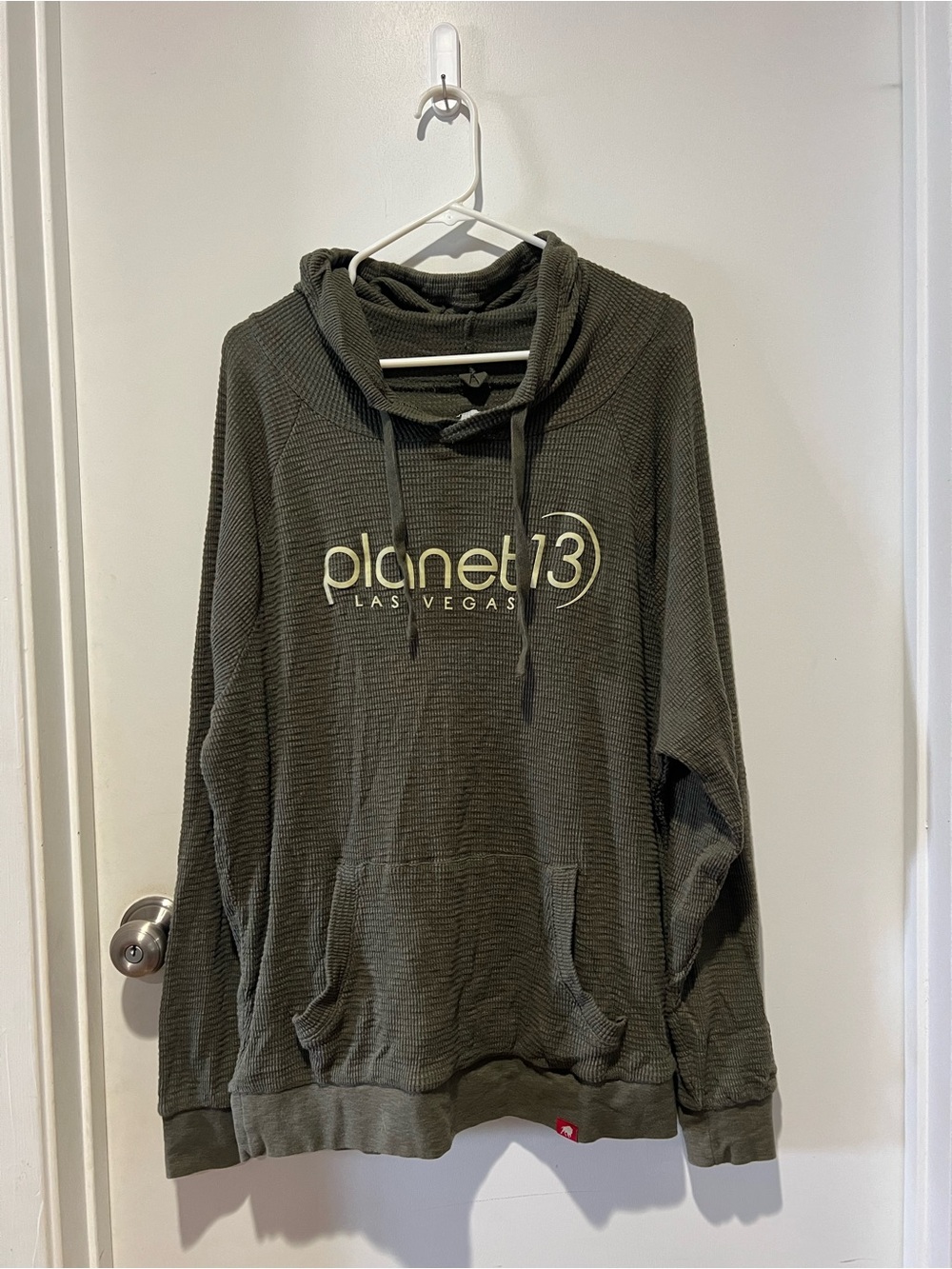 Las Vegas Olive Green Waffle-Knit Hoodie